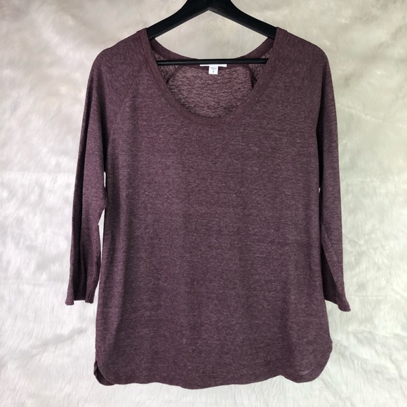 SOLD James Perse Curved Hem Baseball Pullover - Picture 2 of 4